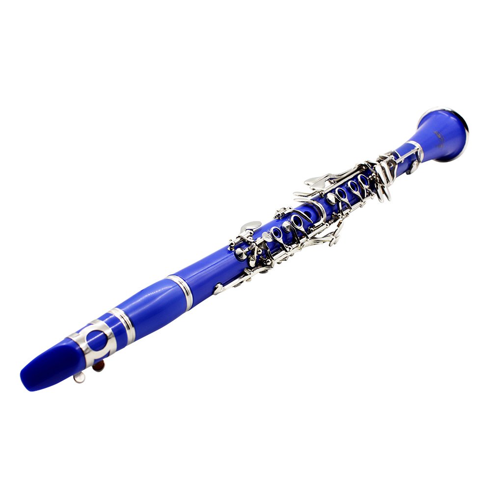 Btuty Clarinete ABS de 17 toneladas bB clarinete soprano plano con guantes de limpieza, 10 hojas, destornillador, maletín de hojas, instrumento de viento de madera
