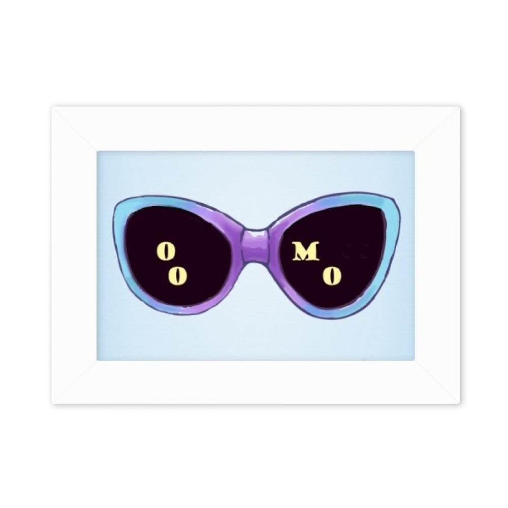 Cadre photo blanc 5x7 pouces DIYthinker avec illustration de lunettes colorisées de bureau