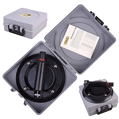 IMT 8" Glass Suction Cup Heavy Duty Hand-held Vacuum Panel Lifter, Powerful Industrial Glass Sucker Carrier with Handle for Granite Lifting&Window Replacement, 176 lbs Load Capacity W/Free Case