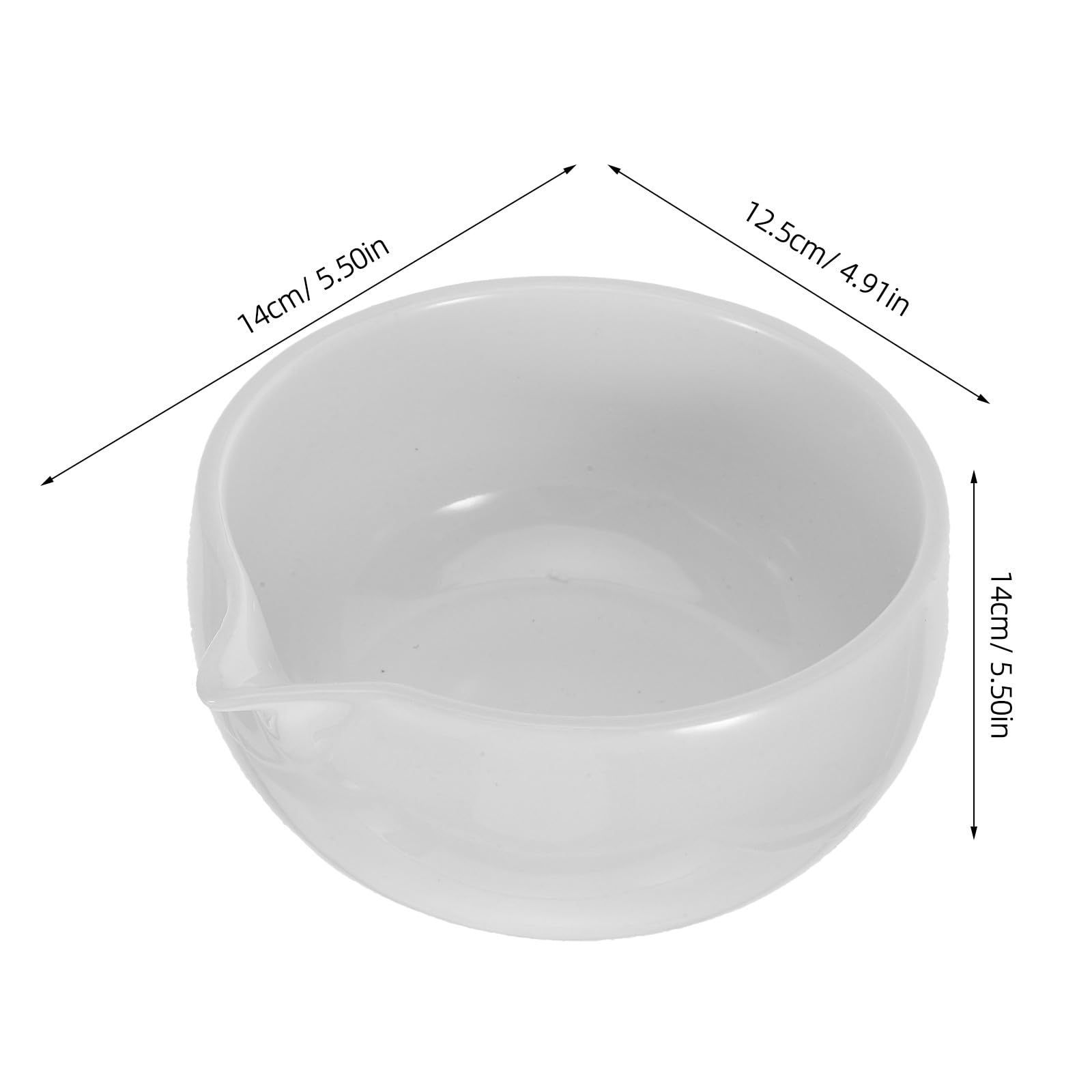 Zerodeko Ciotola Matcha in Ceramica Bianca con Beccuccio per Servire, Design Elegante per Cerimonia del Tè a Casa, Accessorio Tradizionale per Amanti del Tè