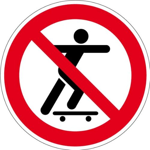 Verbotszeichen - Skaten verboten - Aluminium Selbstklebend - Ø 40 cm