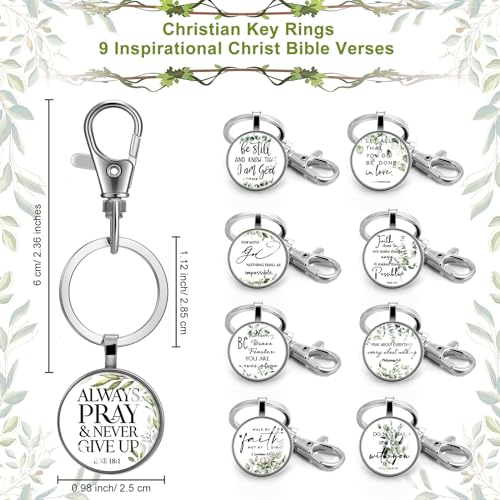 Image of Fumete Christian Keychain Bulk Bible Verse Religious Scripture Quote Inspirational Key Rings Gift for Women Men Church Pastor