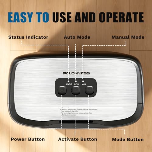 Pro Touchless Vacuum Automatic Dustpan 1400W Ultra Fast & Powerful, 18KPA Vacuum Dustpan TOF Sensor Hands-Free LED Alerts, 6L Electric Dustpan for Home/Kitchen/Office/Sweeping Salon/Pet Shop(No Broom) by Palonness - Image 6