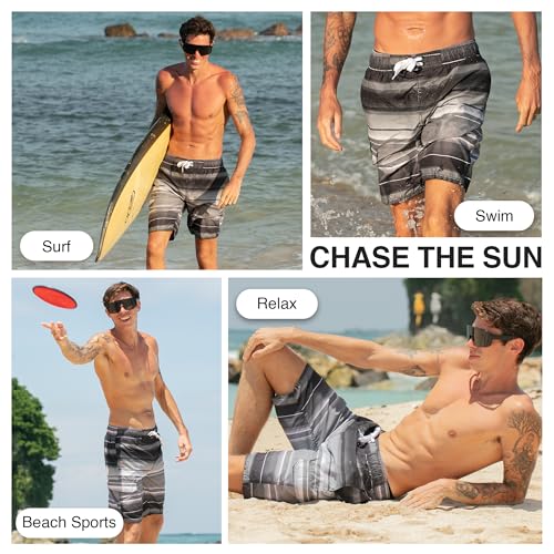 Image of Kanu Surf Men's Big Viper Extended Size Stripe Swim Trunk