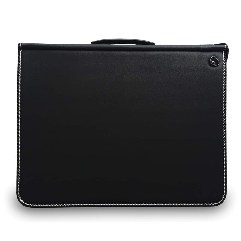 Mapac Black : A3 Premier Portfolio : : Strong Ring Mechanism : Double Thickness Handle : Shoulder Strap