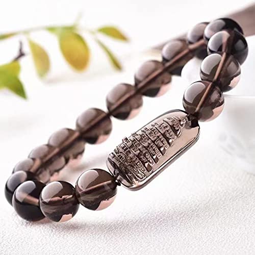 Amulette Wen Chang en obsidienne naturelle 12mm pour chasser le stress et harmoniser les chakras