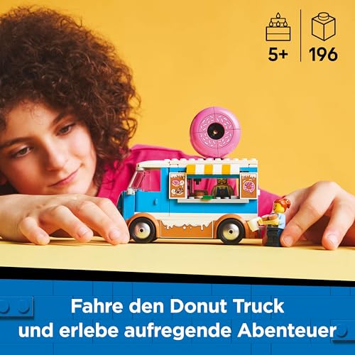 LEGO City Donut Truck - Spielzeug Foodtruck mit 2 Minifiguren Polizist - Bauspielzeug für Jungen und Mädchen ab 5 Jahren - Geschenkidee zum Geburtstag & für Feiertage 60452