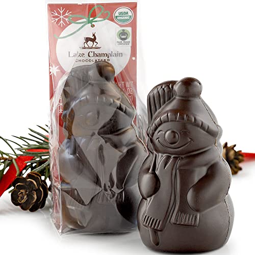 LAKE CHAMPLAIN CHOCOLATES Organic Dark Chocolate Snowman, 1 OZ