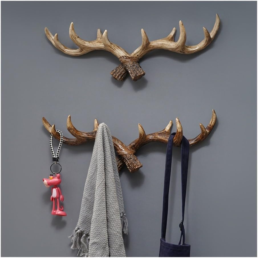 Hat Rack for Wall Decorative Wall Hooks for Entryway, Keys &Hanging Items(Dark Brown,Large)
