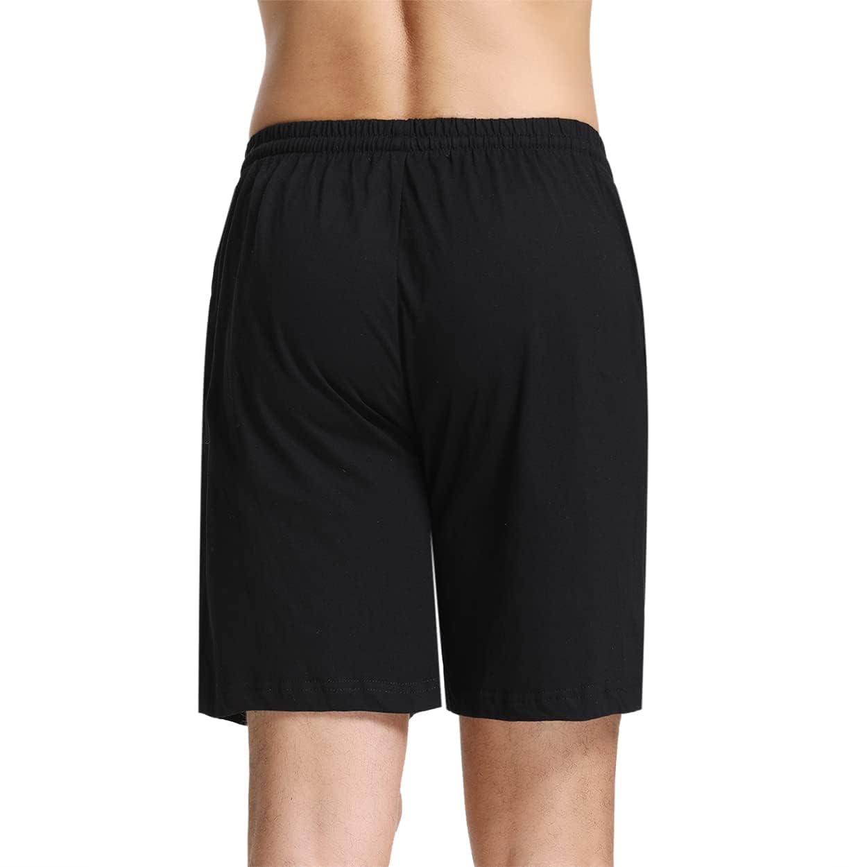 Herren Schlafanzughose Baumwolle Kurz Pyjamahose Schlafhose Schlafshorts Sommer Bermudahose Männer Sommer Loungewear mit Seitentaschen S-XXL