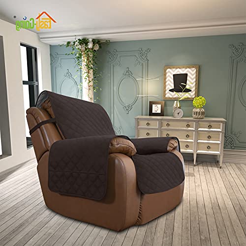 Image of Easy-Going Sofa Slipcover Waterproof Oversized Recliner Chair Cover Non-Slip Fabric Couch Cover for Living Room Washable Furniture Protector for Pets Kids Children (Oversized Recliner, Chocolate)