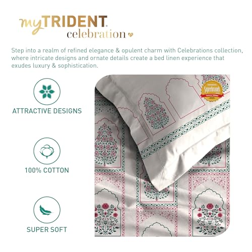 Image of MYTRIDENT Celebration Bedsheet Gifting Collection Double Size - Mehira Pink