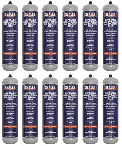 Sealey Disposable Carbon Dioxide Gas Cylinder 390g - Box of 12 - CO2/100/12