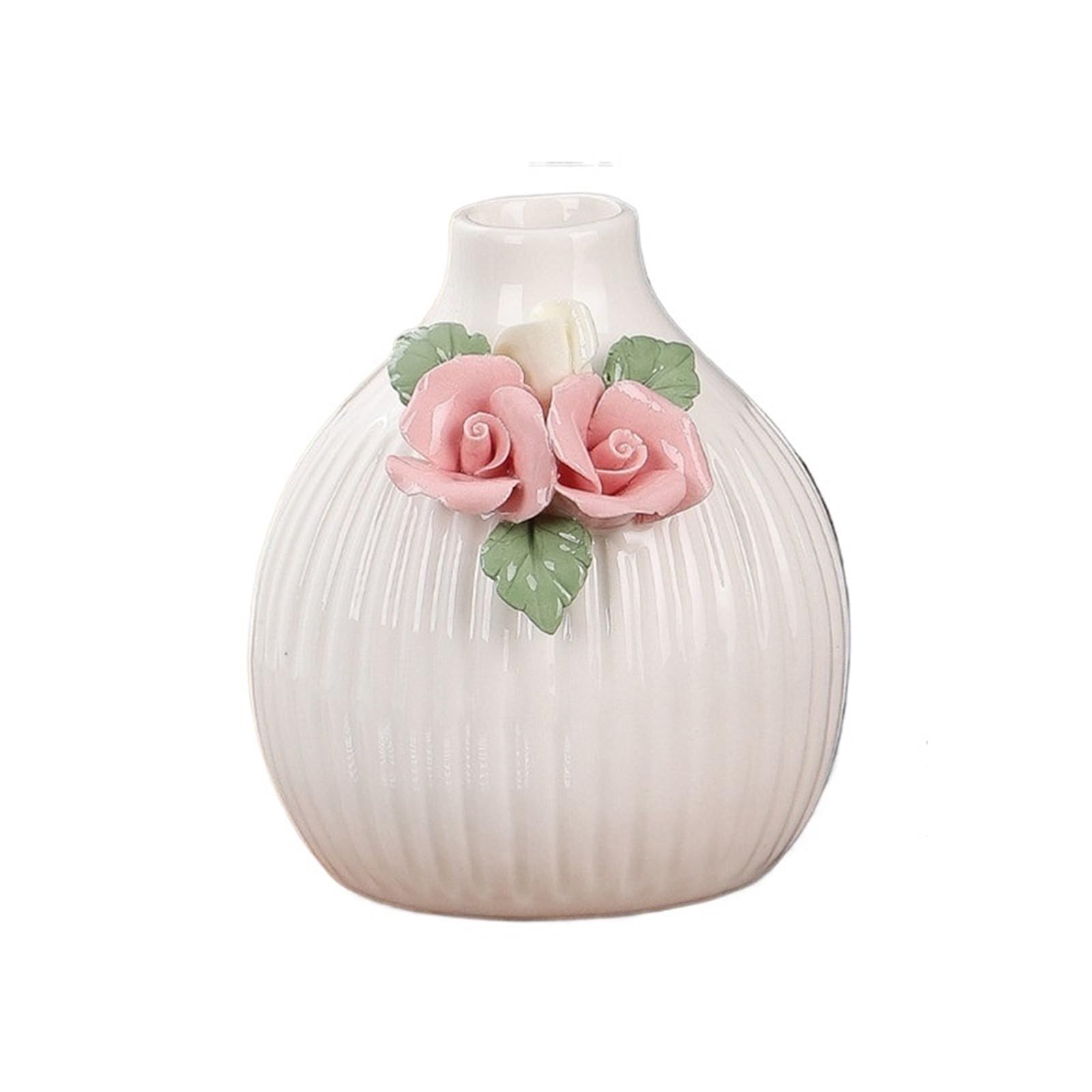 Mini Vase Mini Vase Embossed Flower Porcelain Floral Arrangement Accessories Hydroponics Terrarium Home Decoration(9cm)