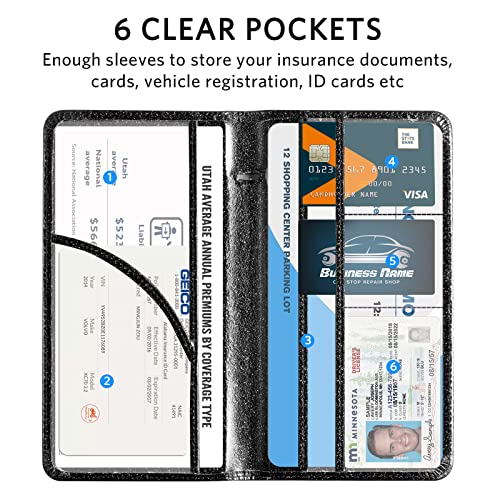 Image of CoBak Car Registration and Insurance Holder | Vehicle Glove Box Organizer, Auto Truck Compartment Document Case with Magnetic Closure for Insurance & Driver License