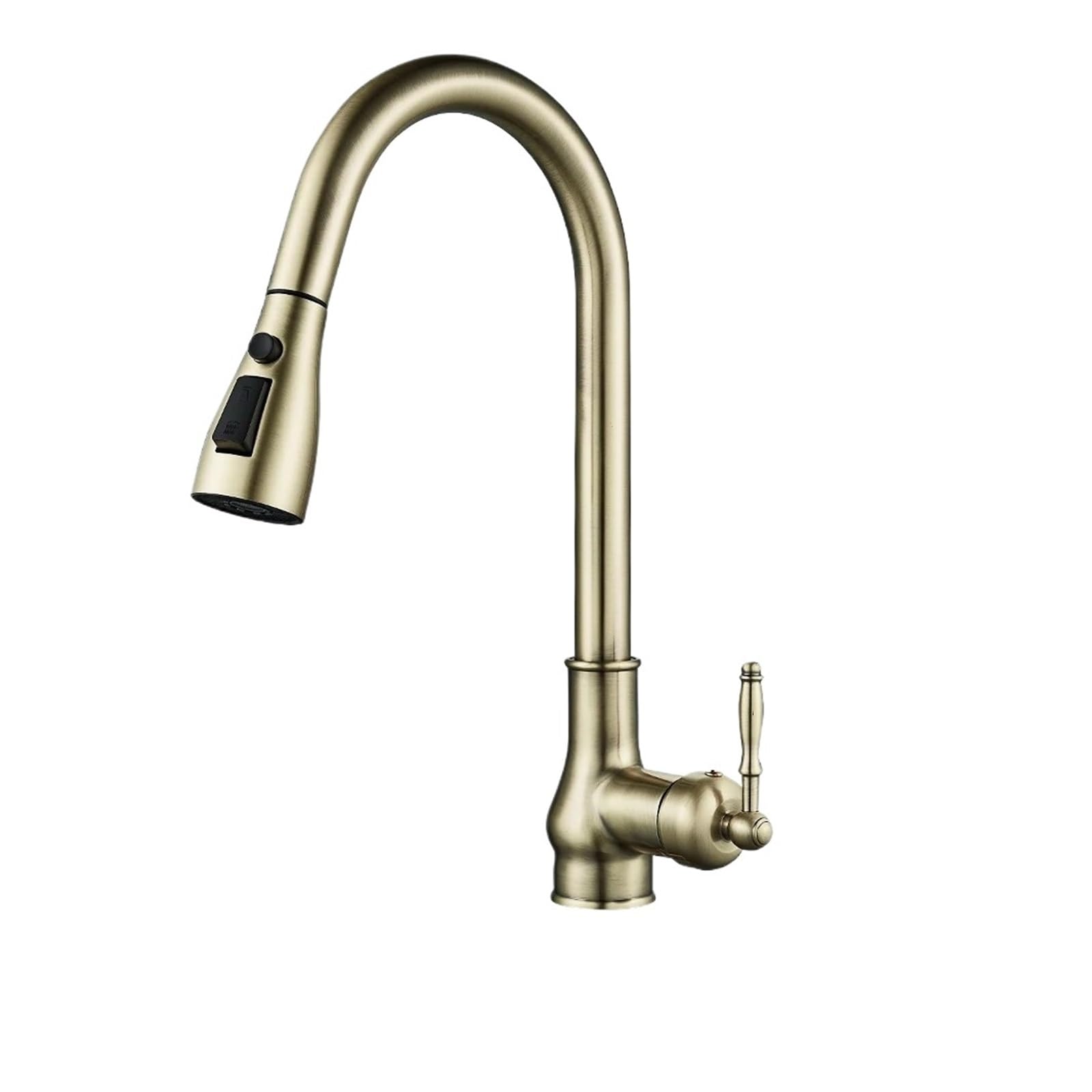 ZBBDFAZD Mixer Sink Taps - Kitchen Faucet with Pull Out Sprayer and Cold Mixer - Antique Brass Finish
