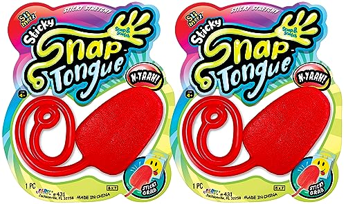 Fun A Ton Large Sticky Tongue Toy (2 Packs) – Stretchy Fake Tongue Prank Toy, Just Like Sticky Hands for Kids, Party Favors, Goodie Bag Stuffers & Classroom Prize Bin Toys. 431-2s