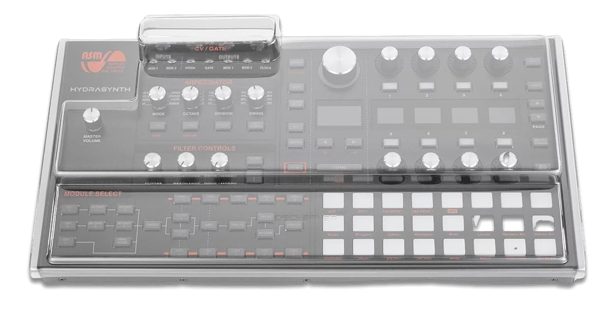 Decksaver Cover for ASM HYDRASYNTH Desktop, Keyboard Protection, Dustproof, Robust, Transparent