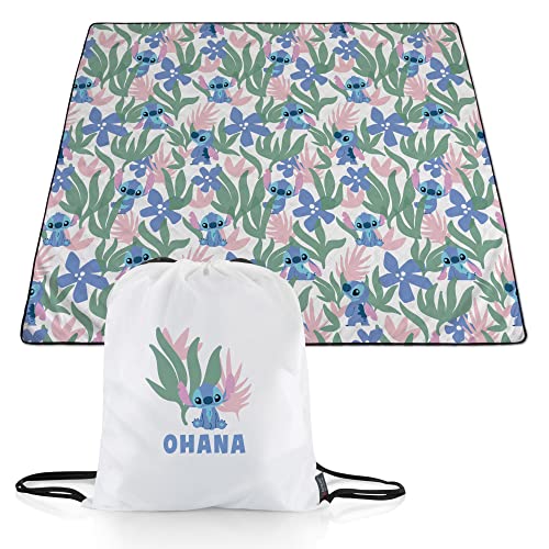 PICNIC TIME Disney Lilo & Stitch Impresa Picnic Blanket, Lightweight Beach Blanket, Machine Washable, (Blue and Green)