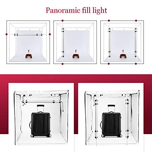XAOBNIU Fotostudio-Kit Tragbare LED-Lichtbox Faltbare Fotostudio-Zelt-Lichtbox mit 4 Farbhintergründen (Size : 4 Light… – Bild 3