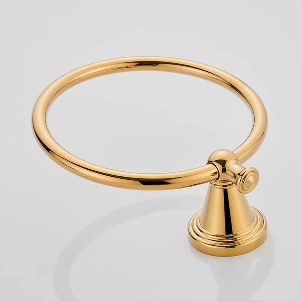 Light Luxury Palace Style Golden Bathroom Towel Ring, Bathroom Round Towel Rack, Bathroom Storage Rack Bathroom