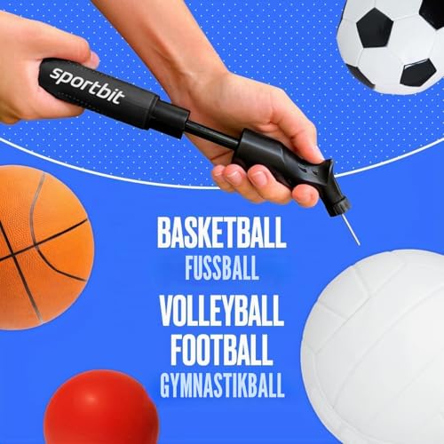 SPORTBIT Ballpumpe mit 5 Nadeln Set - Handpumpensystem zum Aufpumpen - Passt für jeden Sportball Volleyball Basketball Fußball Gymnastik… – Ansicht 5