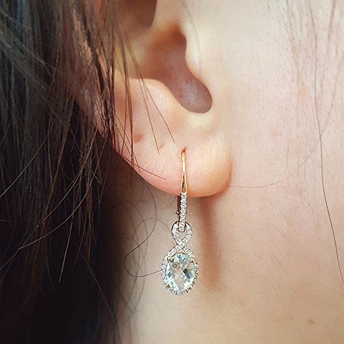 Dazzlingrock Collection Womens Halo Hoop Earrings, 14K Solid White Gold2