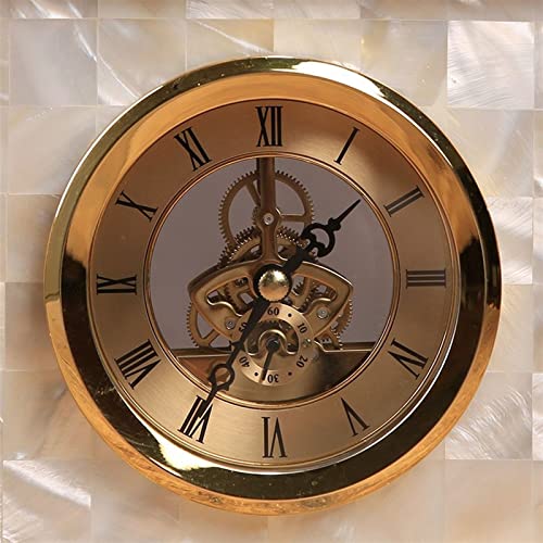 Reloj de mesa cuadrado moderno analógico de 6,49 pulgadas con esfera decorativa de concha 4