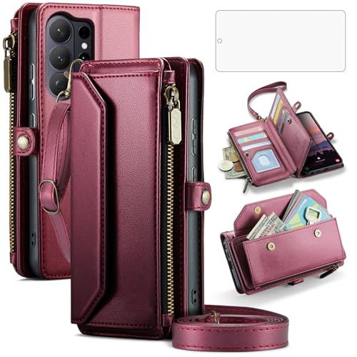 Coque Samsung S26 Ultra Asuwish pour éviter les rayures étui Wine Red C36XKKB