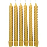 BCandle 100% Pure Beeswax Spiral Twist Taper Candles (Set of 6) Organic - 8 Inches Tall, 3/4 Inch Di