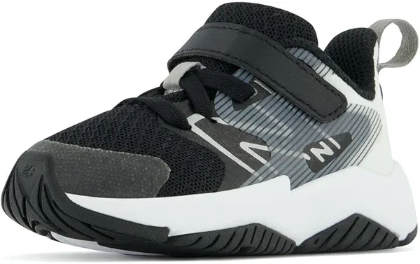 New Balance Kids Rave Run V2 Hook and Loop Shoe, Black/White, 5 X-Wide US Unisex Toddler