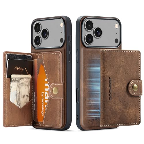 Étui iPhone 17 Pro Max avec portefeuille détachable 2 en 1 et emplacements cartes