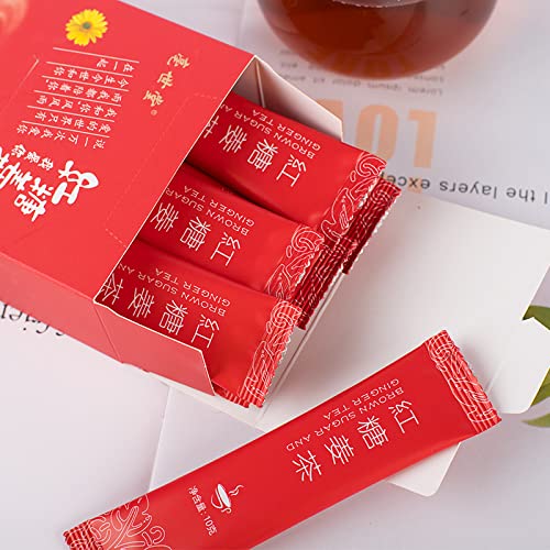 Miniatura 3 de Té de jengibre y azúcar moreno instantáneo, estilo chino, 1 caja contiene 12 bolsas, un total de 4.2 onzas (4.2 onzas)