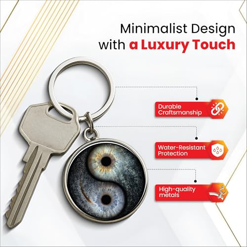 Image of MG | Protective Evil Eye /Spiritual Symbols /Om /Motivational Keychains | Double-Sided Metal Key Ring | Good Luck and devine Charm for Car, Bike, Home & Office