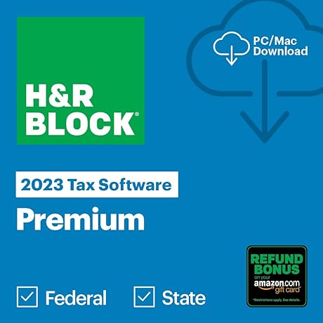 H&R Block Tax Software Premium 2023 for Federal and State Taxes