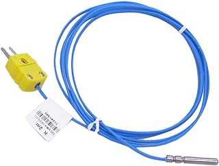 Twidec/2M with Plug Waterproof Stainless Steel K-Type Sensor Probes Metal Head Probe 30MM for Thermocouple Sensor & Meter Temperature Controller(Temperature Range:-50~200 °C) TA-6340-W-C
