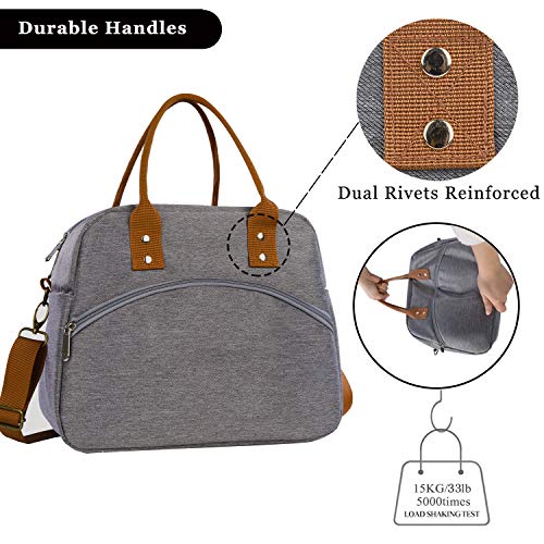 Insulated Lunch Bag Reusable Lunch Tote Bag Cooler Bag For Women Men Adult Lunch Box With Adjustable Shoulder Strap Leakproof Lunch Bag For Work Picnic Camping - Grey… #TOP5