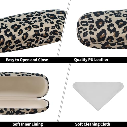 Image of PERFECTSIGHT Hard Shell Eyeglasses Case, PU Leather Protective Glasses Case, Cute Eyeglass Case for Women Men Girls