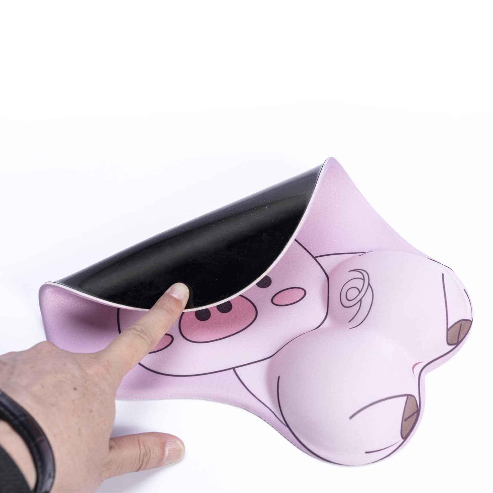 Podkładka pod mysz z poduszką żelową, różowa Kawaii, podkładka pod mysz KAIGOBOX z motywem świnki, żelowa, podkładka pod mysz, ergonomiczna podkładka pod mysz do domu i biura, antypoślizgowa podkładka