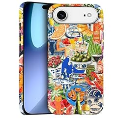 European Retro Fruit Fish Collage