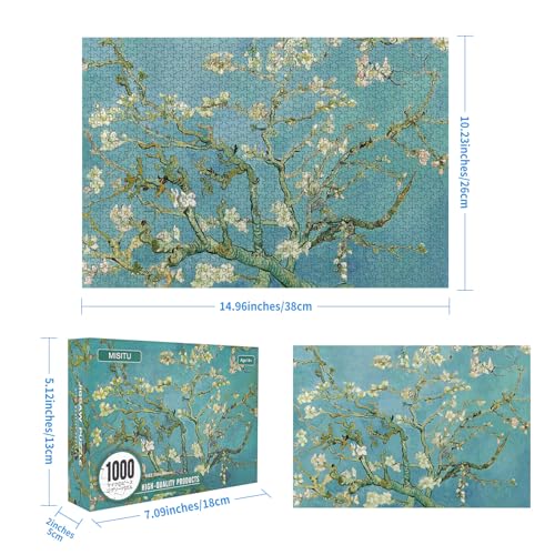 Puzzle Micro Rompecabezas de 1000 Piezas - Flor de Almendro por Van Gogh Puzzles miniatura 3