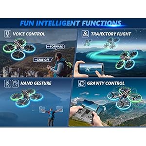 HASAKEE RC Drone for Kids Adults with HD FPV Camera,Cool Toys Gifts for Boys Girls,Hobby RC Quadcopter Skyquad with Cool LED Light,Full Protect Guards and Long Flight Time,Q11 Durable for Beginners - immagine 6