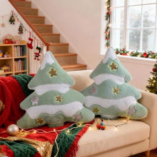 Lanpn 2 Stück Weihnachtsbaum Kissen Weihnachtskissen, Stern...