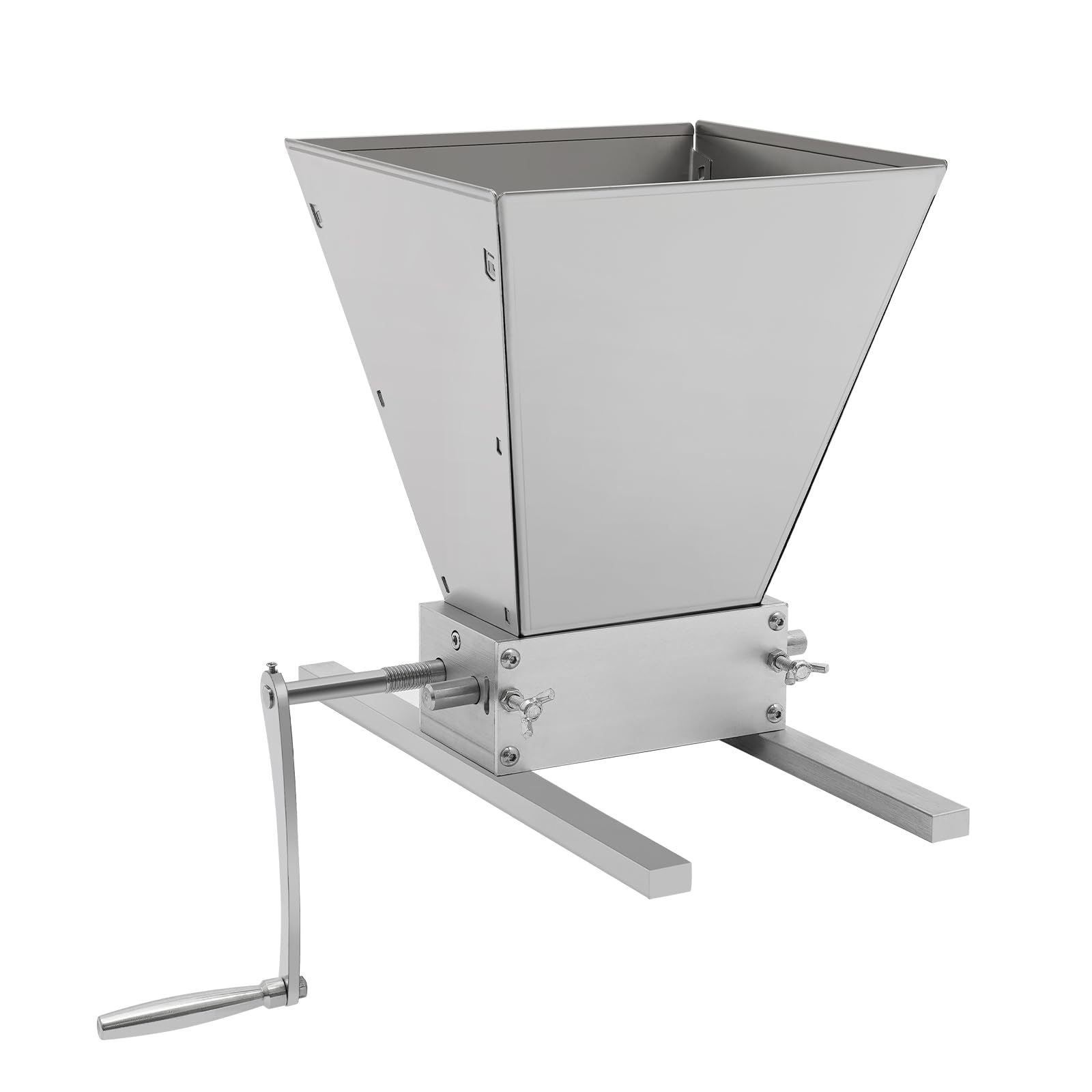 4 L Handcrank Mill Grinder 2 Roller Carbon Steel Grain Crusher Food Wheat Cereal Grinder Hand Mill Grinding Machine Adjustable Roller Gap 0-2.5mm Hand Crank & Electric Drill Grain Mill