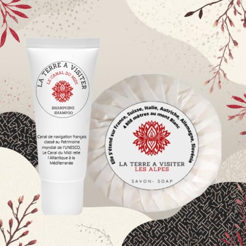 La TERRE A VISITER, 50 SetS de courtoisie, savon+shampoing (TOTAL 100 ARTICLES)