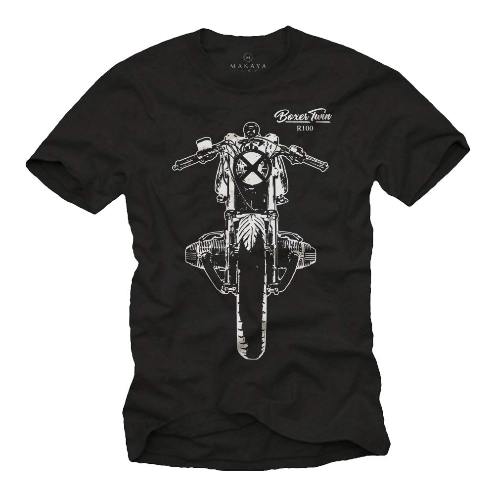 MAKAYA Motociclista Accessori Moto - Cafe Racer R100 - Magliette Manica Corta - T-Shirt Uomo