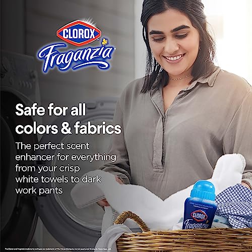 Image of Clorox Fraganzia Laundry Scent Booster Crystals, In-Wash Fragrance Beads for Fresh-Smelling Clothes & Linens, Safe for All Fabrics & Colors, Linen Scent, 18 Oz, 2 Pack