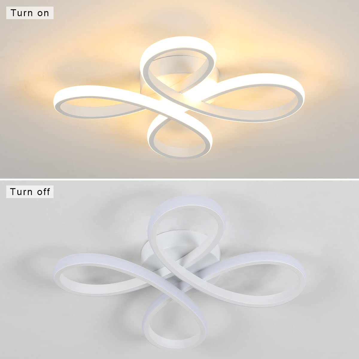 Plafoniera LED Soffitto Moderna, 30W 3375LM, 3000K Bianco Caldo | Lampada da Soffitto Fiore Design per Camera da Letto, Soggiorno, Corridoio, Cucina, Sala da Pranzo
