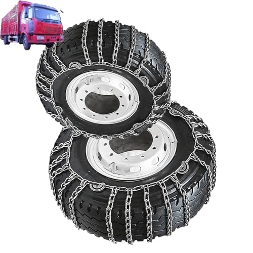 YAGOLD Set of 2 Tire Chains for Trucks 2pcs Snow Chains for Trucks Snow Chains for Car Tires Anti-Skid Thickening Tire Chains Winter Car Accessories No Jack Required 2pcs 10.00-20 2pcs 225/75R17.5