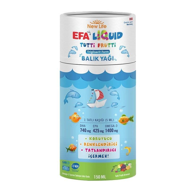 NewLife EFA Liquid Tutti Frutti Balık Yağı Şurubu 150ml
